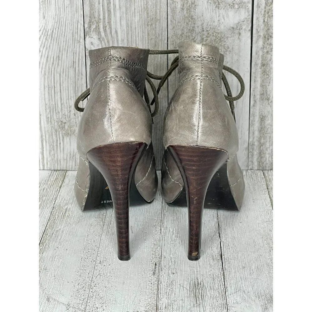 Nine West High Heel Lace Up Booties Size 6
